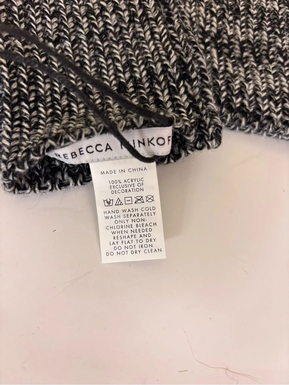 New Rebecca Minkoff Black and White Marled Knit Wrist Warmers One Size
